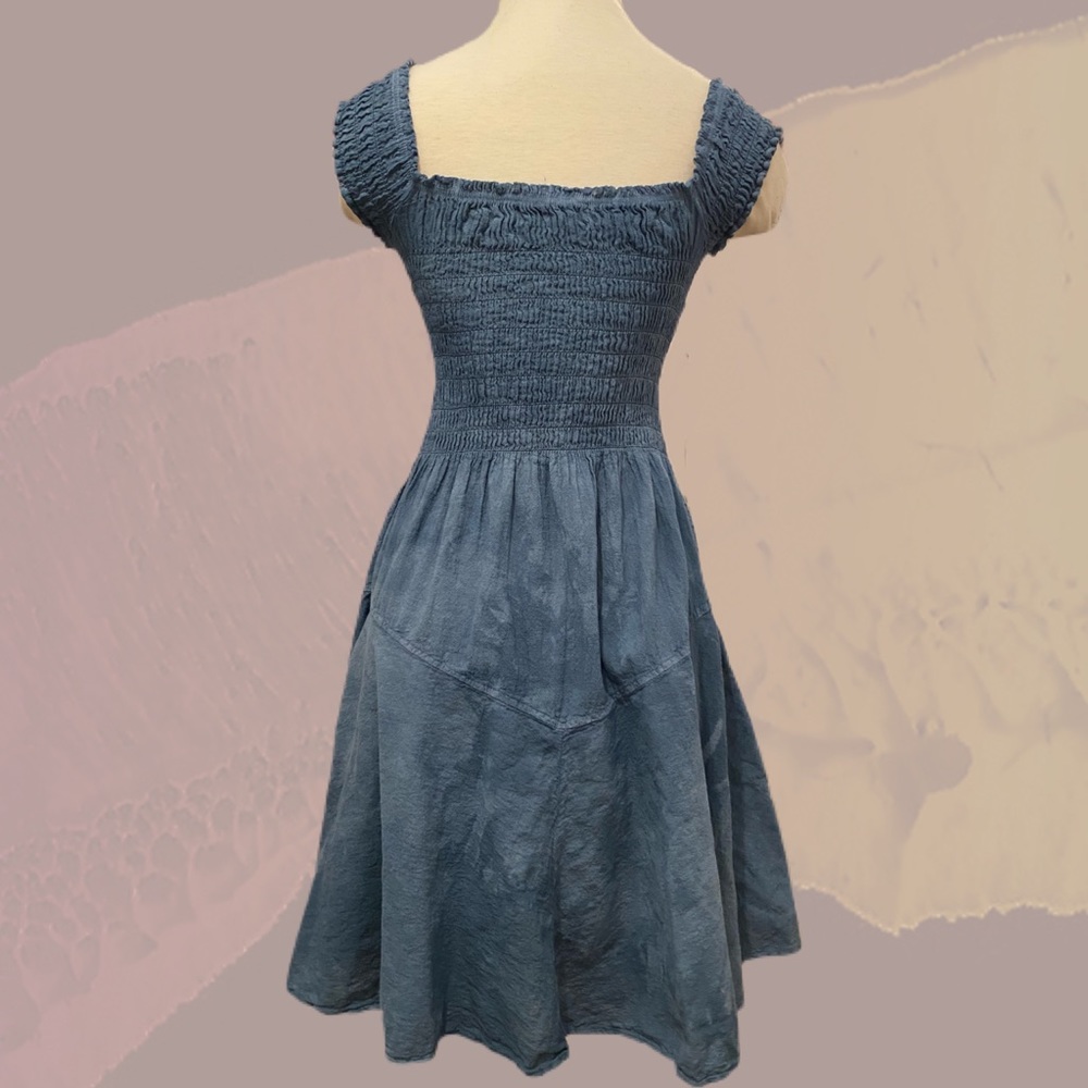 SOLD 🌊100% Cotton 💙 “Peasant” Dress. 🌊 - Picture 3 of 3
